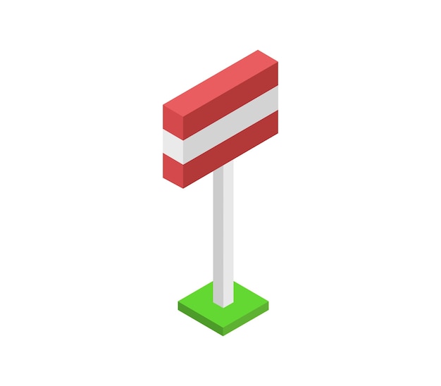 Isometric latvia flag