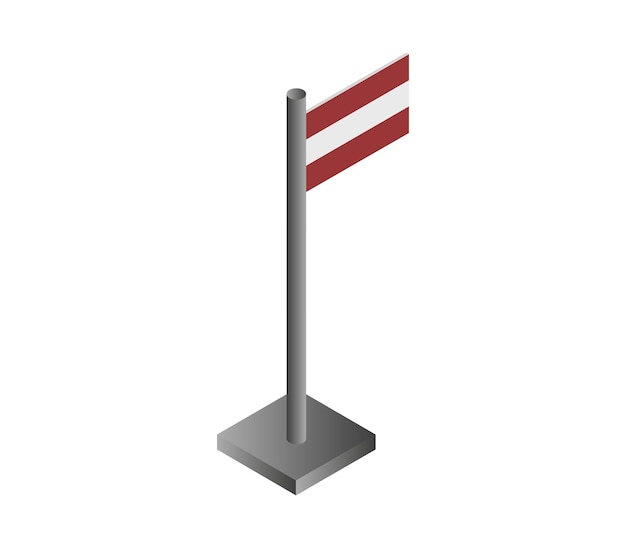 Isometric Latvia flag