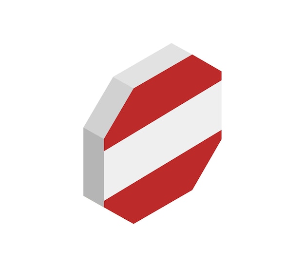 Isometric Latvia flag