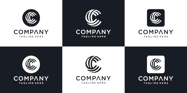 Vector isometric letter c logo hipster monogram design templat