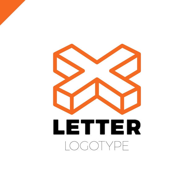 Isometric Letter X logo icon design template elements