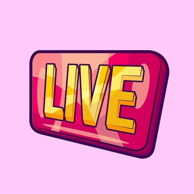 Isometric Live Button Vector Illustration