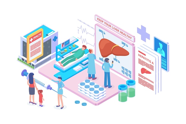 Isometric liver medical center concept