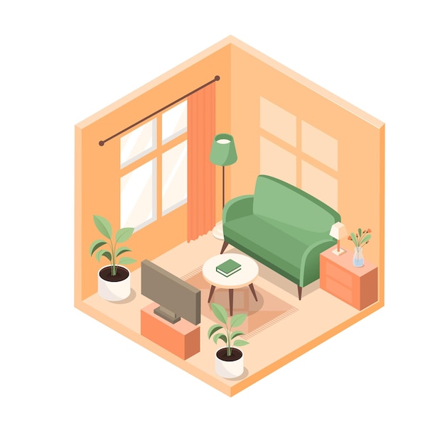 isometric living room