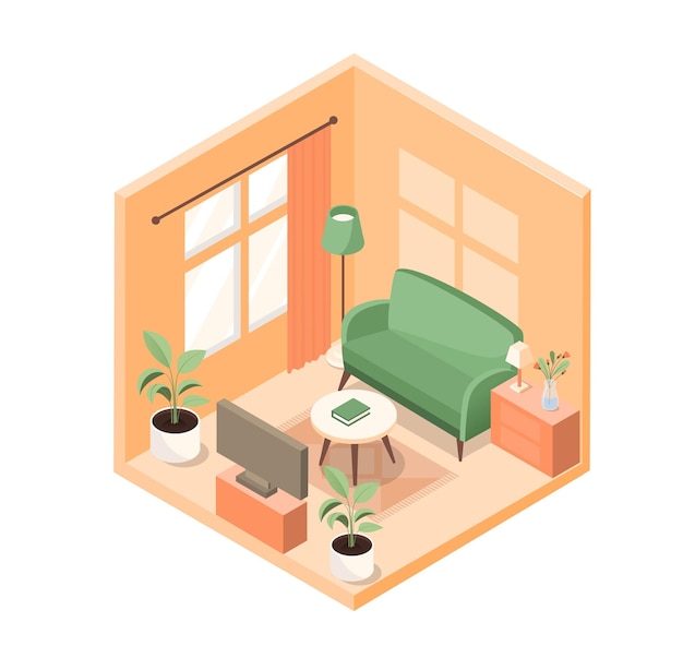 Isometric living room