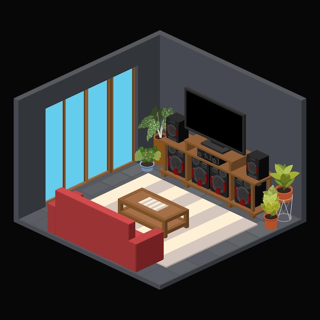 Isometric living room