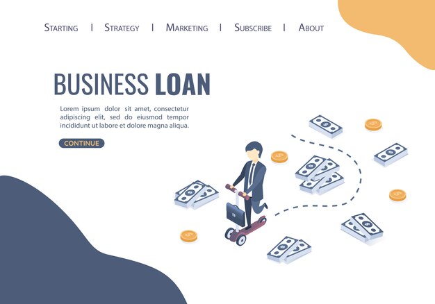Isometric llustration. concept of business loan.
