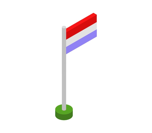 Isometric luxembourg flag