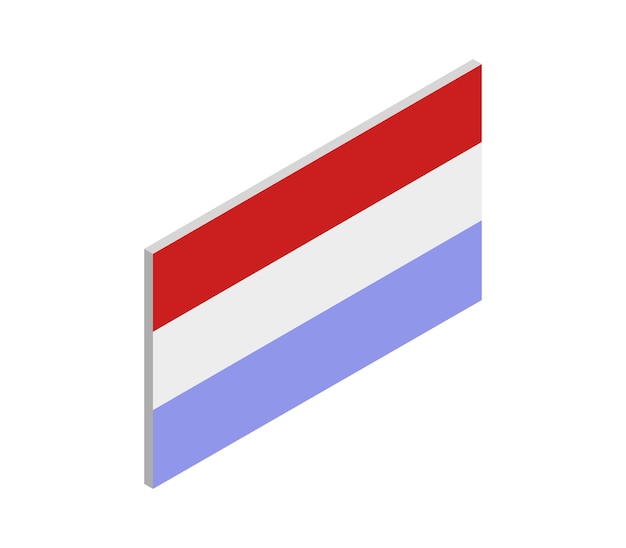 Isometric luxembourg flag