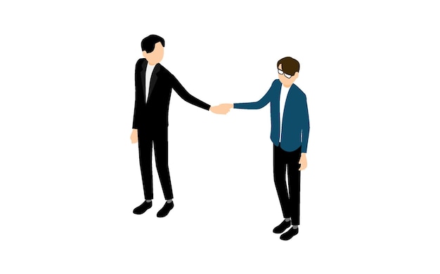 아이소메트릭 남자의 손으로 걷는 남자