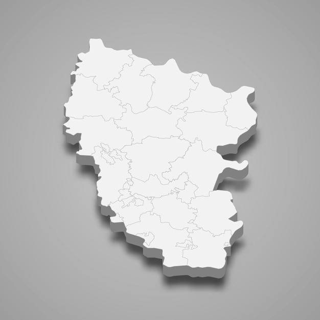Luhansk Oblast의 등각지도는 우크라이나의 한 지역입니다