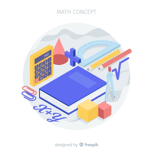 Vector isometric math concept background