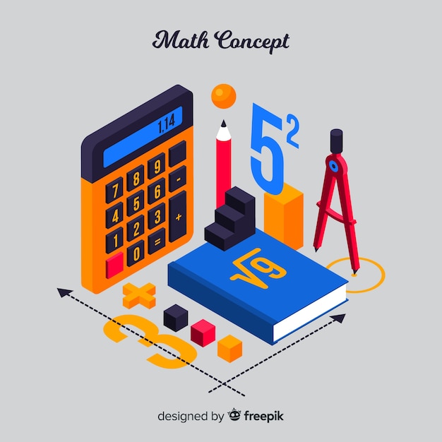 Vector isometric maths material background