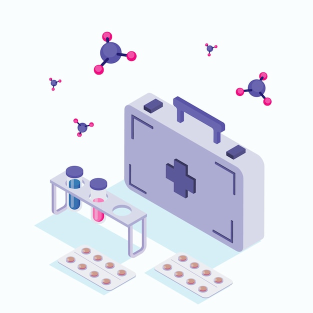 Вектор Изометрический медицинский плакат