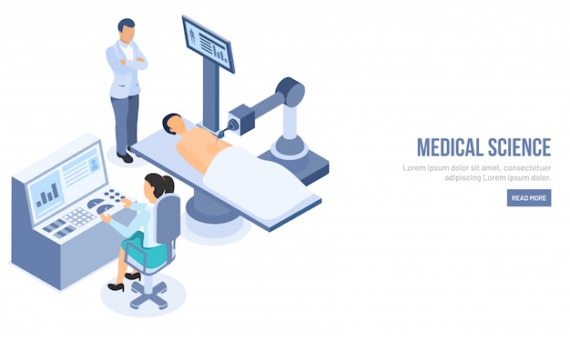 Isometric medical science concept.
