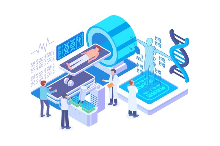 Vector isometric medical technology concept