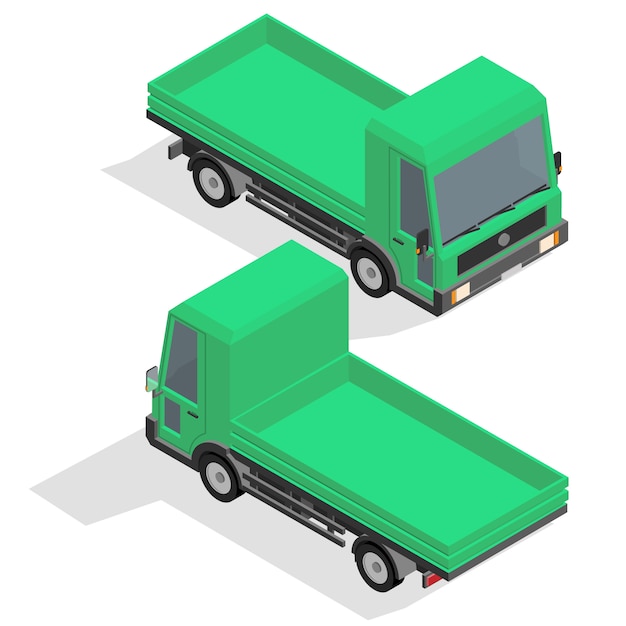 Vector isometric medium truck