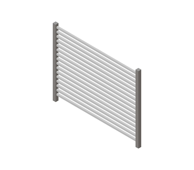 Isometric metal fence