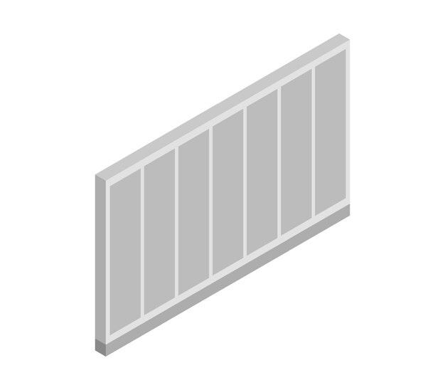 Isometric metal fence