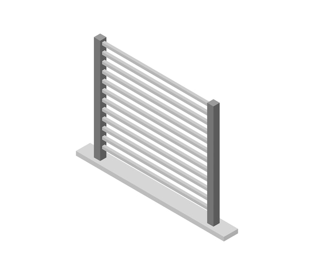 Isometric metal fence