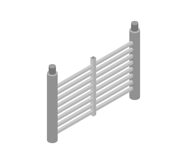 Isometric metal fence