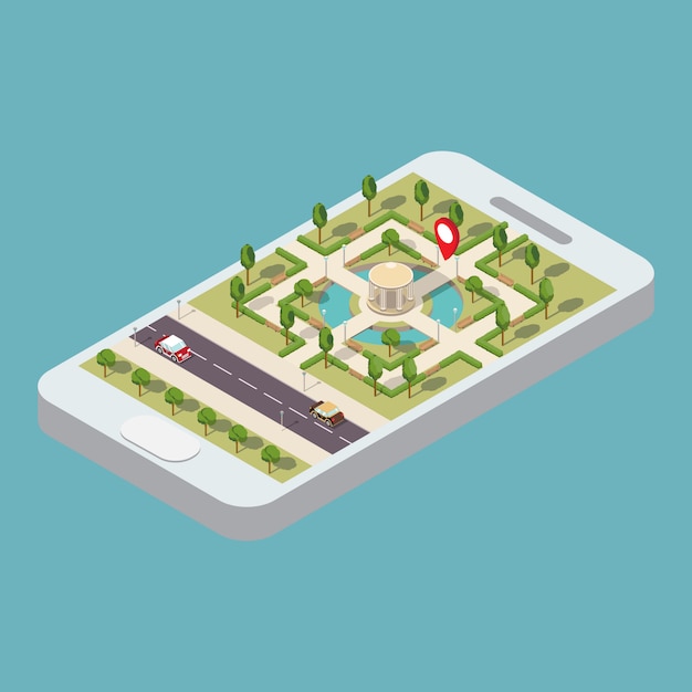 Vector isometric mobile navigation