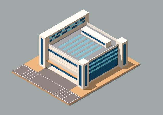 Isometric modern building