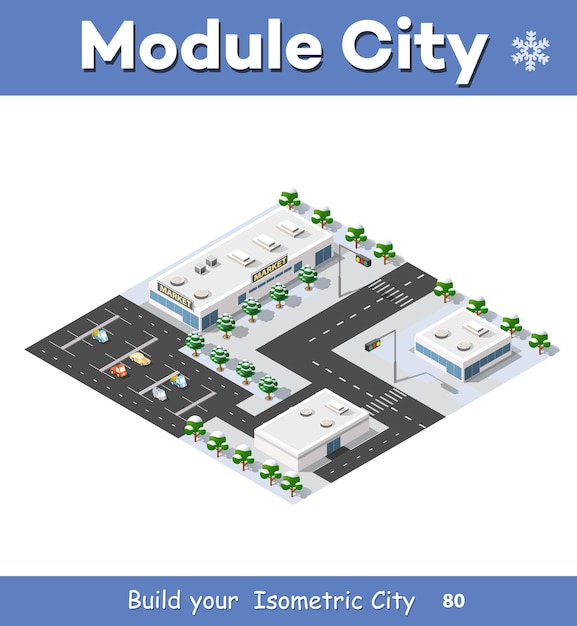 Isometrica della città moderna