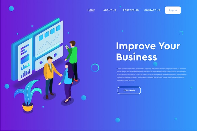 Isometric modern design landing page