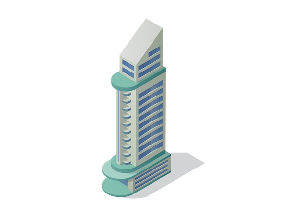 Isometric modern skyscraper building