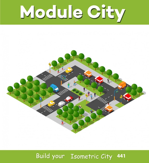 Isometric module area downtown