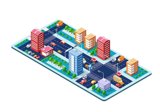 Isometric module is area landscape speed highway