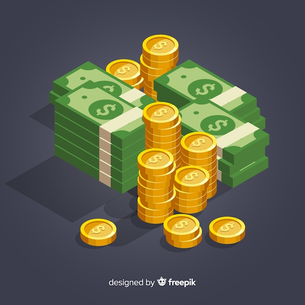 Isometric money background