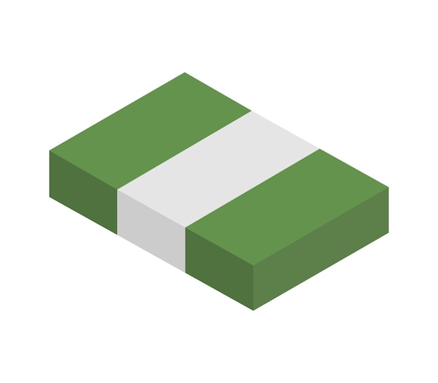 Isometric nigeria flag