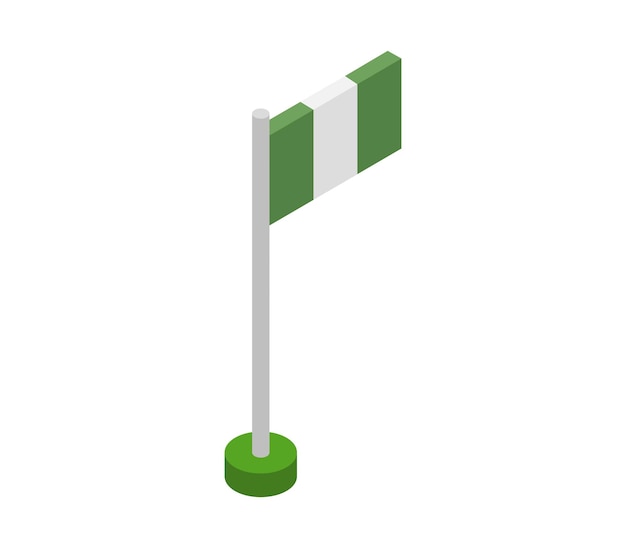 Isometric nigeria flag