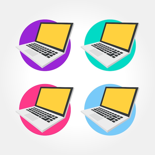 Vector isometric notebook, laptop design icon illustration