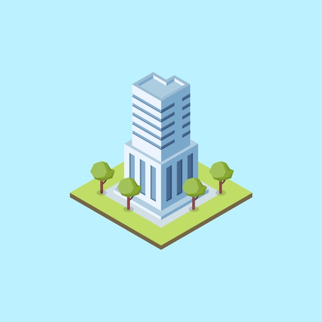 Vector isometric office building