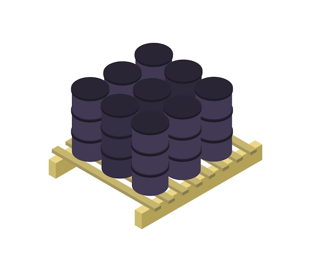 Isometric oil barrels