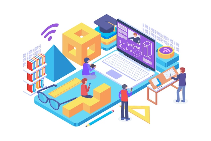Vector isometric online geometry class concept