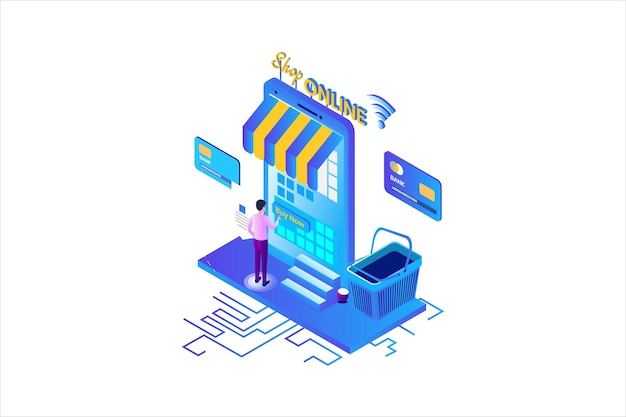 isometric online shopping