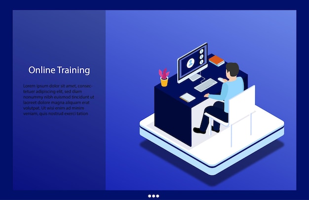 isometric online training illustration