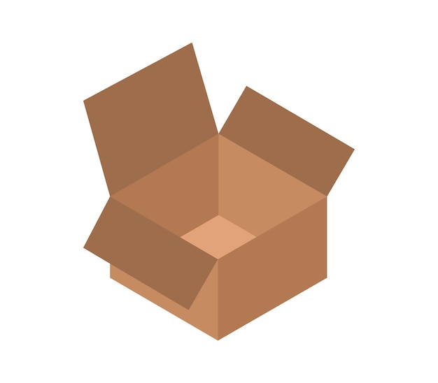 Isometric open box