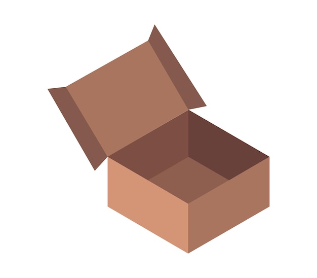 Isometric open box