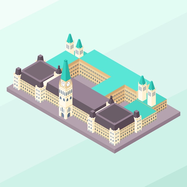 Isometric Ottawa's Parliament Hill