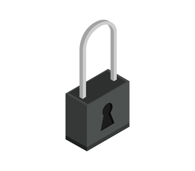 Isometric padlock