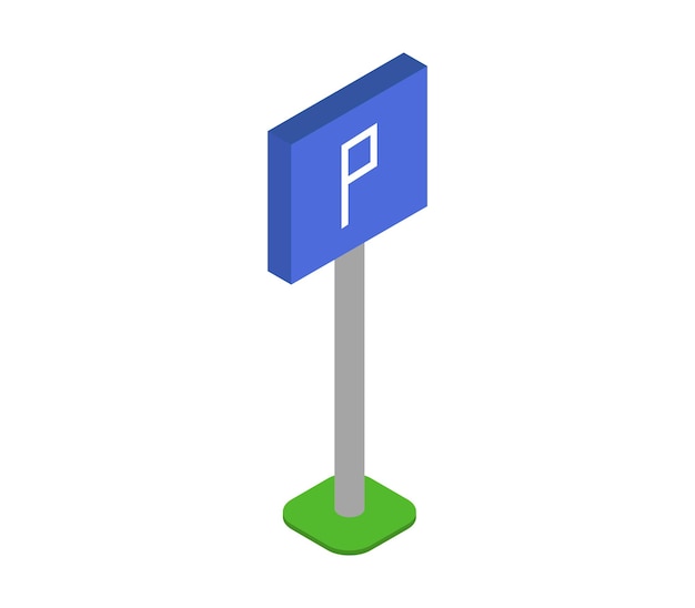 Isometric parking sign