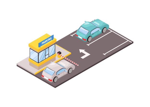 Vector isometric parking zone