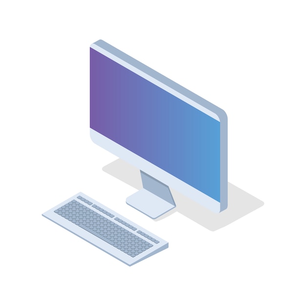 Isometric PC,  Desktop icon. Vector illustration in flat style.