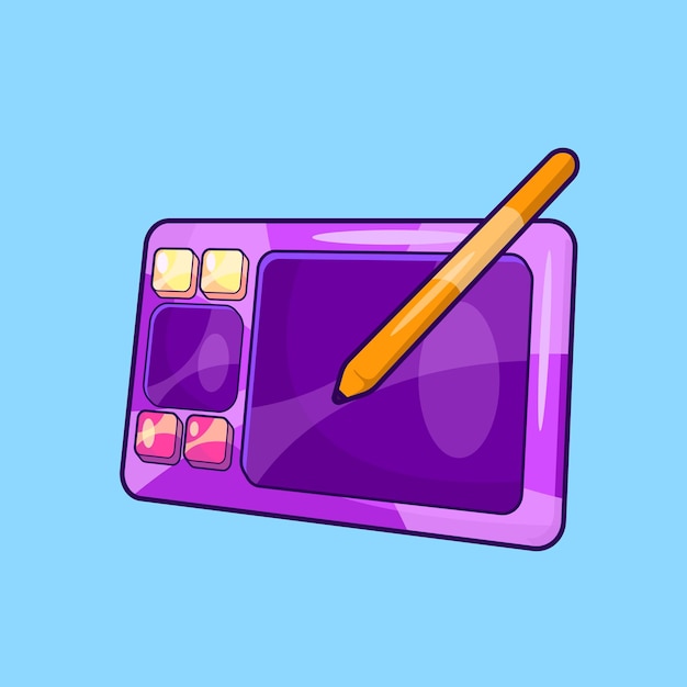 Isometric Pen Tablet Vector with Stylus