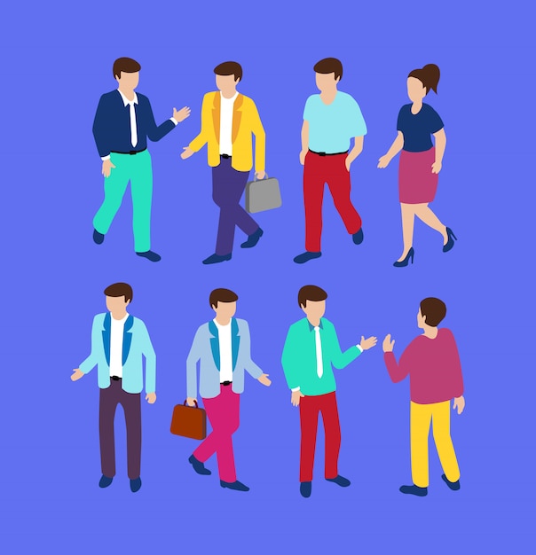 Isometric people business